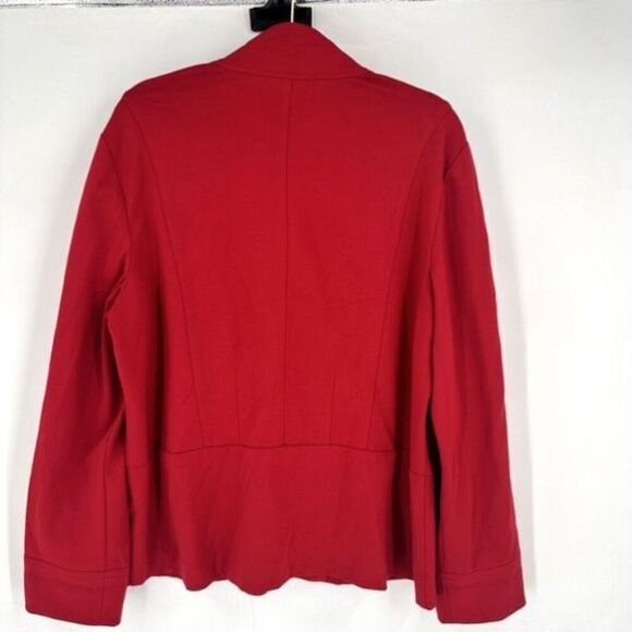 Chico's Women's Ponte Knit Mock Neck Zip-Up Rayon Blend Jacket Red Size 3X - Picture 2 of 9